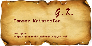 Ganser Krisztofer névjegykártya
